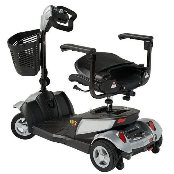 EV Rider CityCruzer 4-Wheel Folding Mobility Scooter - w/ Full Suspension, Thick 360° Swivel Saddle, Anti Flat Tires For Seniors