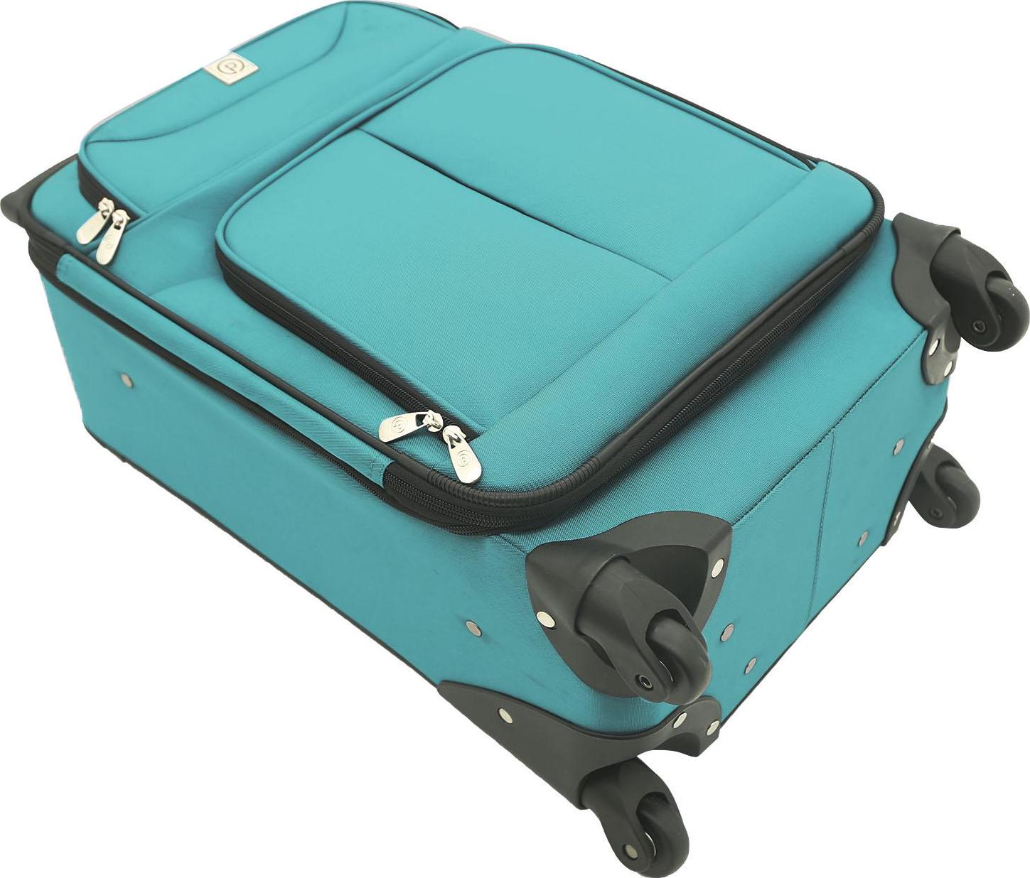 Protege 2 Pc Softside Spinner Luggage Set， 21 and 25 Checked， Teal