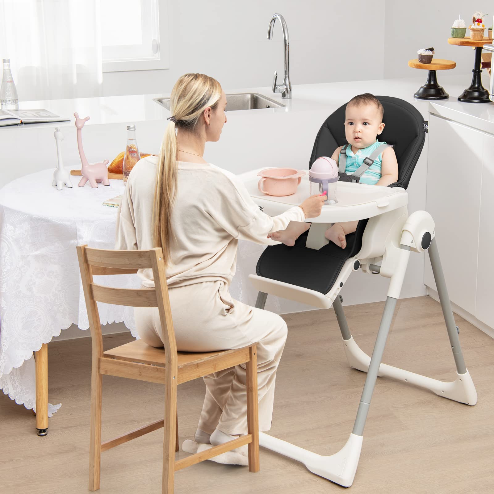 Costzon High Chair, Foldable Highchair