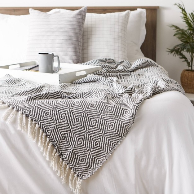 Diamond Geometric Throw Blanket Design Imports