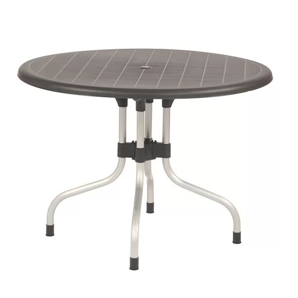 Delfino Plastic Resin Round Outdoor Patio Table