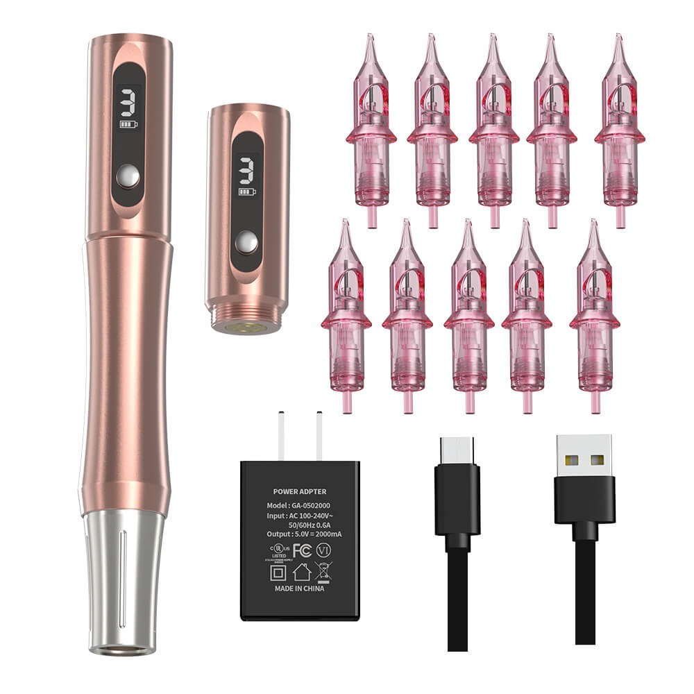 Bluerockt Wireless Permanent Makeup Machine Pen Rose Golden