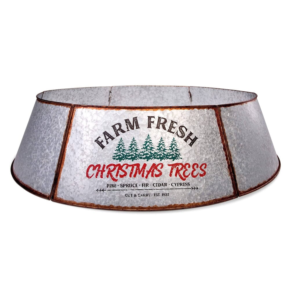 Galvanized Tree Collar - Large To Small Christmas Tree. Adjustable Metal Skirt