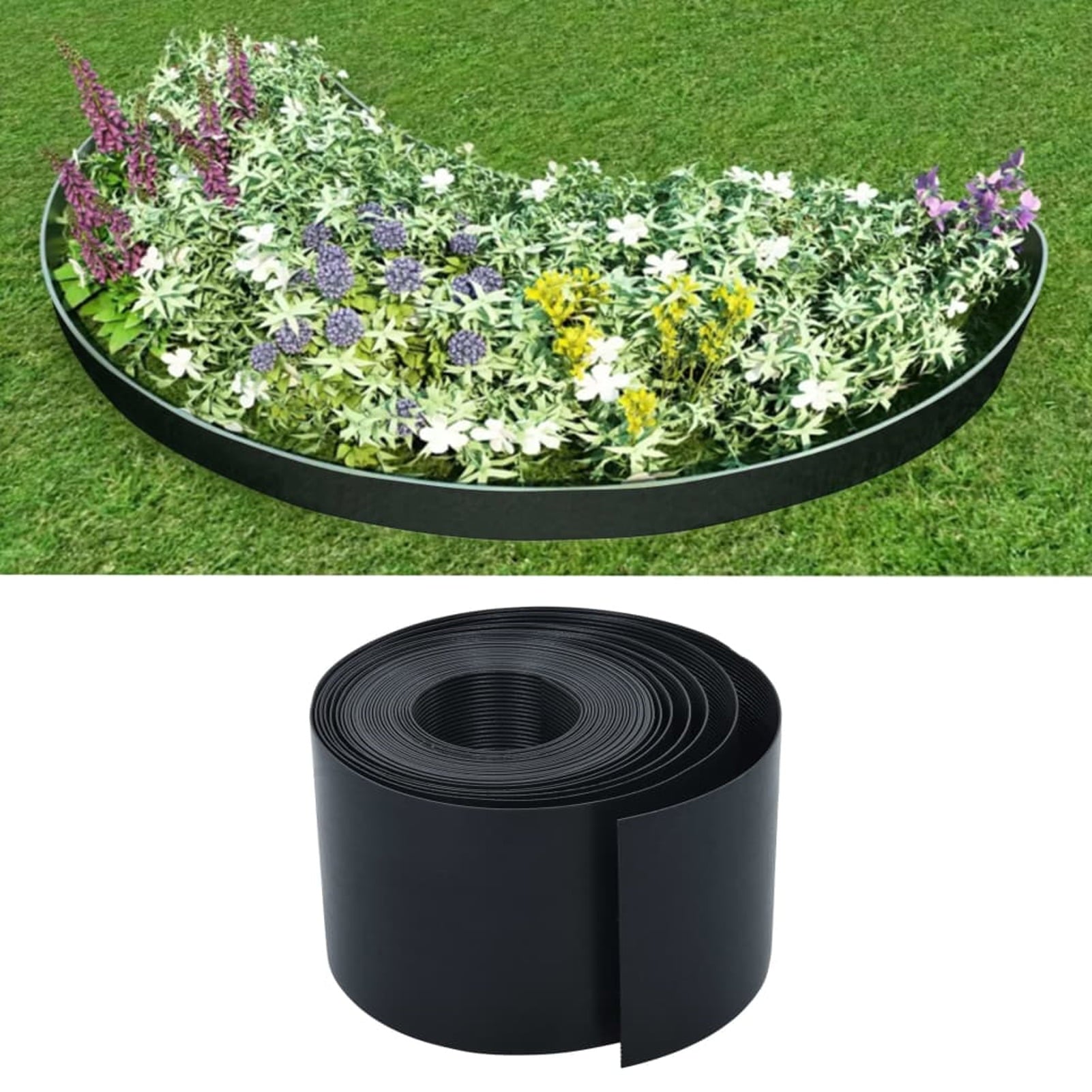 Garden Edging Black 393.7" 5.9" PE