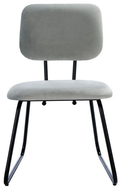 Hallie Side Chair Grey Velvet Set 2   Industrial   Armchairs And Accent Chairs   by Virgil Stanis Design  Houzz