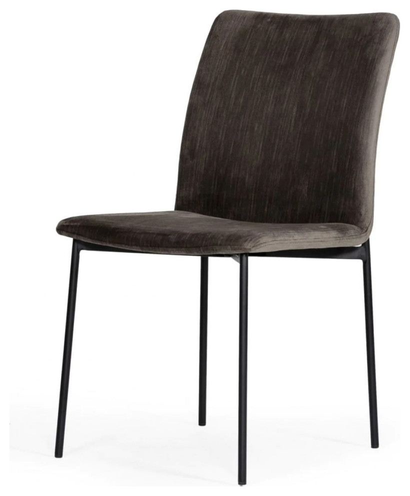 Regis Modern Black and Brown Dining Chair  Set of 2   Midcentury   Dining Chairs   by V.S.D Furniture  Houzz
