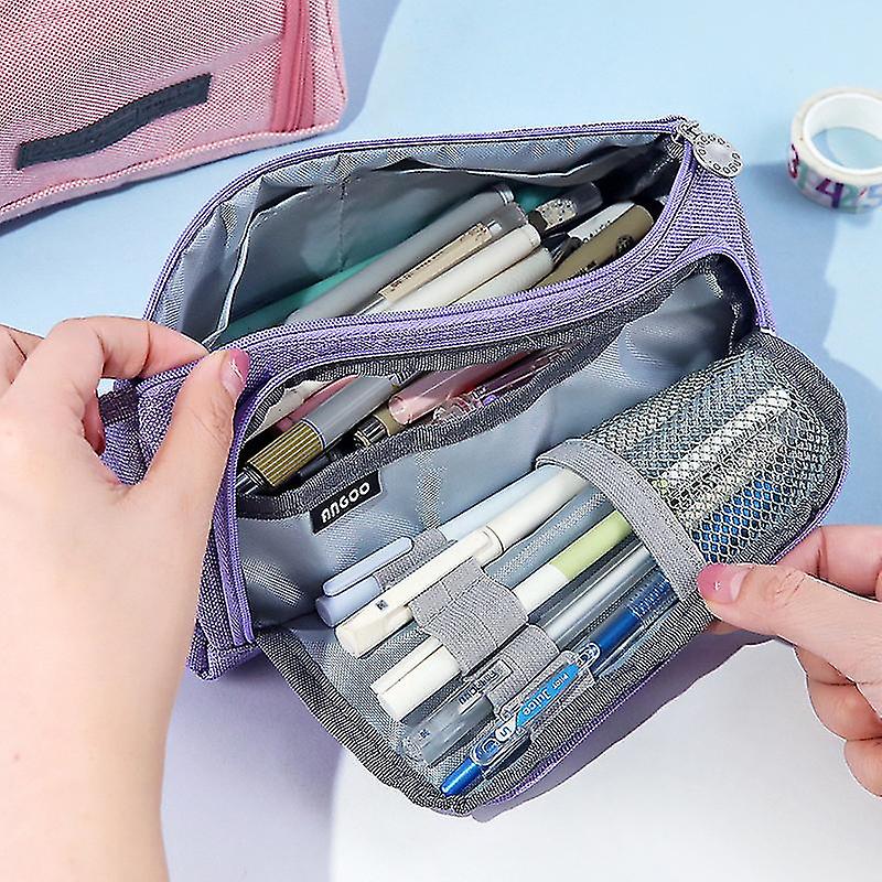 Multifunctional Large Capacity Pencil Case Pouch Premium Canvas Pencil Bag Stationery Organizer For Girl Lady