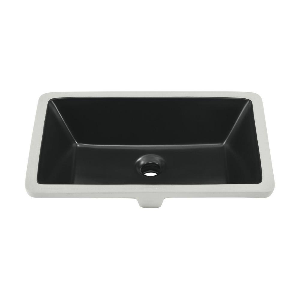 Swiss Madison Voltaire 21 in. Rectangle Undermount Bathroom Sink in Matte Black SM-UM625MB