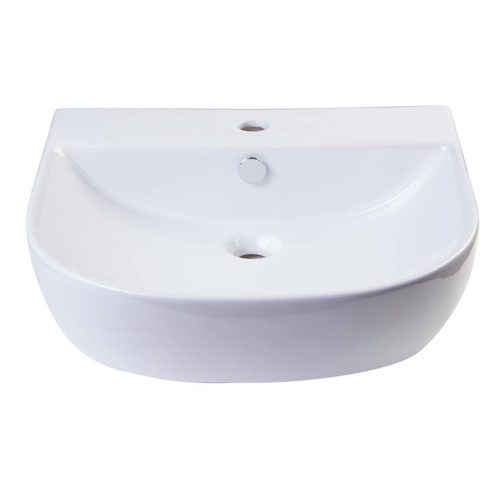 ALFI BRAND 4.25 in. Wall Mount Sink Basin in White AB110