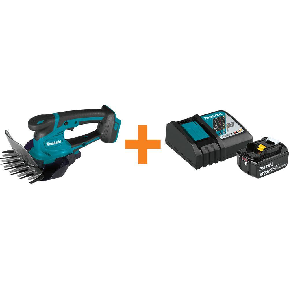 Makita 18V LXT Lithium-Ion Cordless Grass Shear with Bonus 18V 4.0Ah LXT Lithium-Ion Battery and Charger Starter Pack XMU04ZBL1840BD1