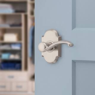 Kwikset Austin Satin Nickel Passage HallCloset Door Handle with Microban Antimicrobial Technology 720AUL 15 6AL RCS