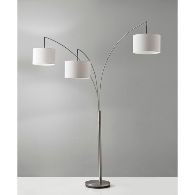 Trinity Arc Lamp Brushed Steel Adesso