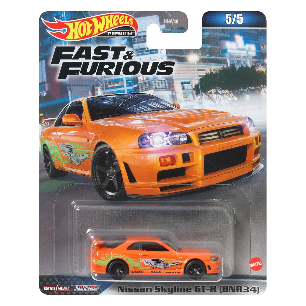 2023 Hot Wheels Fast and Furious Premium Set of 5， 1/64 Diecast Model Cars HNW46-956A