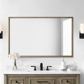 Home Decorators Collection Melpark 48 in. W x 30 in. H Framed Rectangular Bathroom Vanity Mirror in Antique Oak Melpark BMR-AO