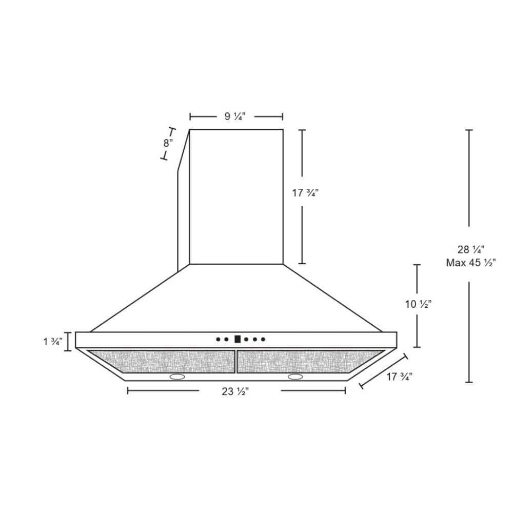 Cyclone 24 in 550 CFM Pyramid Style Wall Mount Range Hood with LED Lights in Stainless Steel