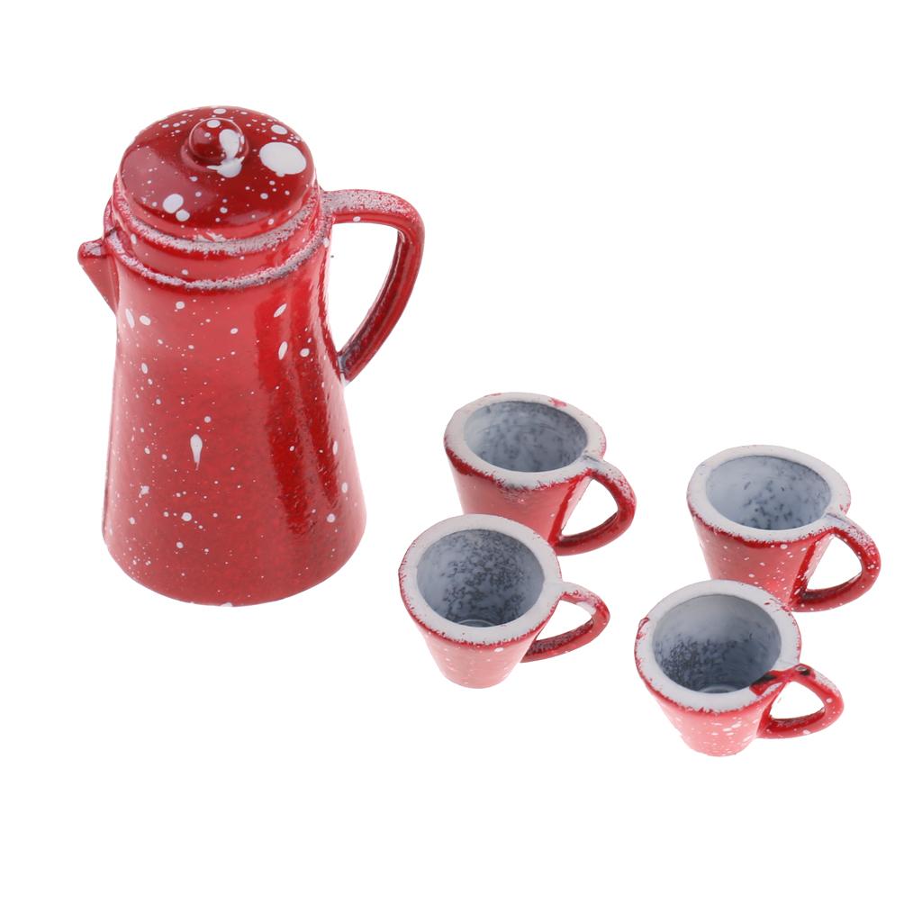 Jug Kettle Coffee and cup Teapot Tray Coffee Pot Kitchen Miniature Tableware