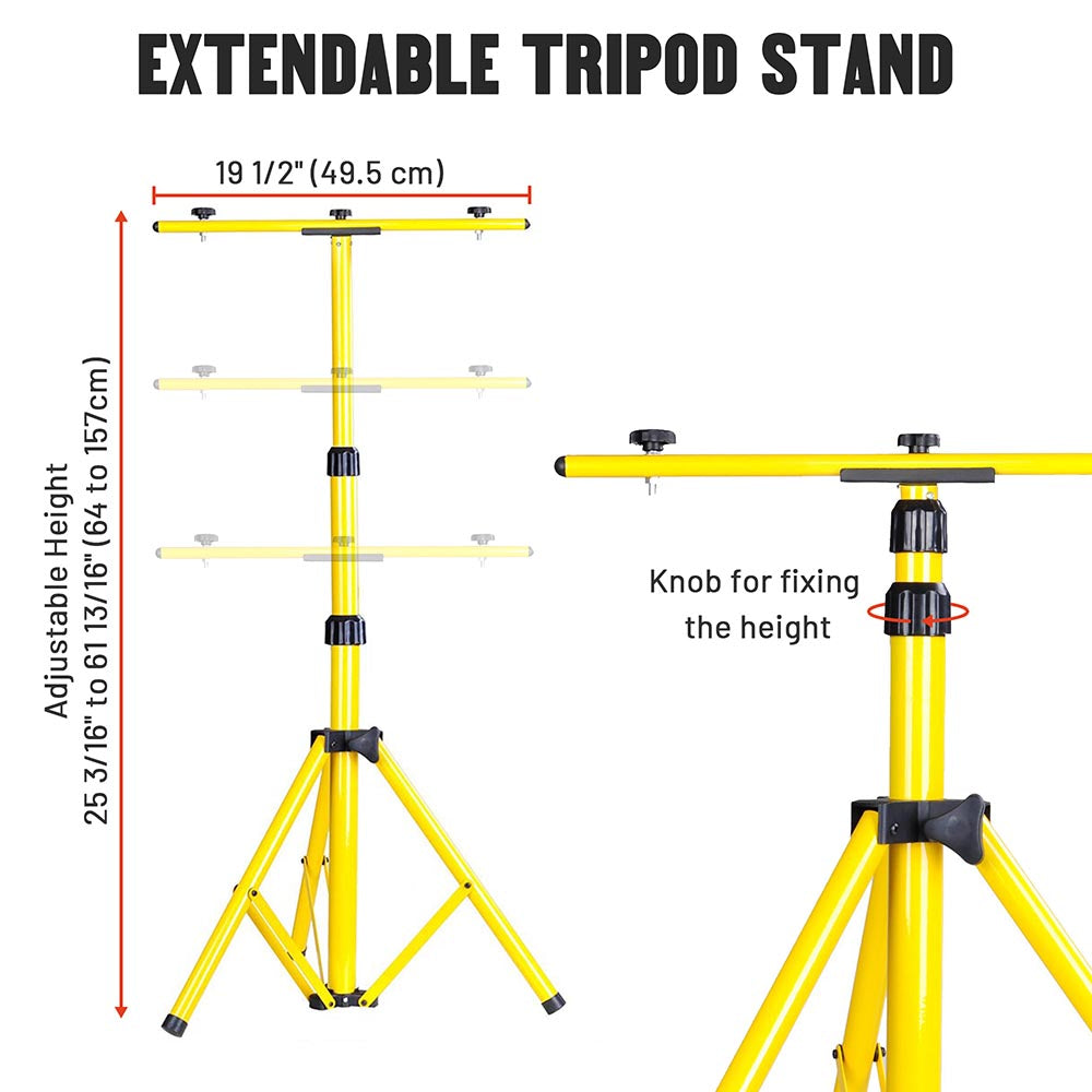 Yescom Outdoor LED Flood Light Tripod Stand w/ T-Bar