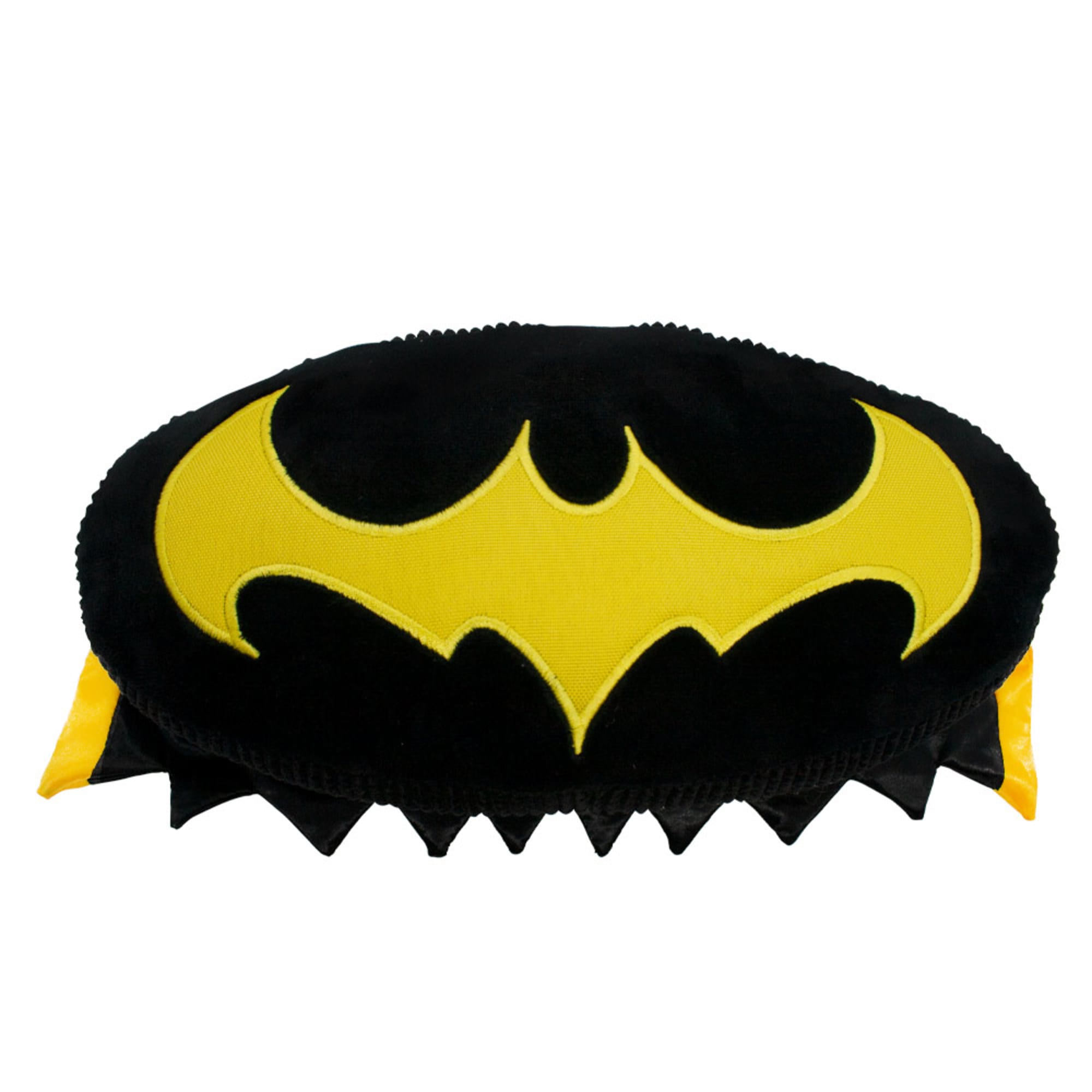 Buckle-Down DC Comics League of Super Pets， Batman， Ace The Bat Hound Logo with Cape Plush Squeaker Dog Toy， Large