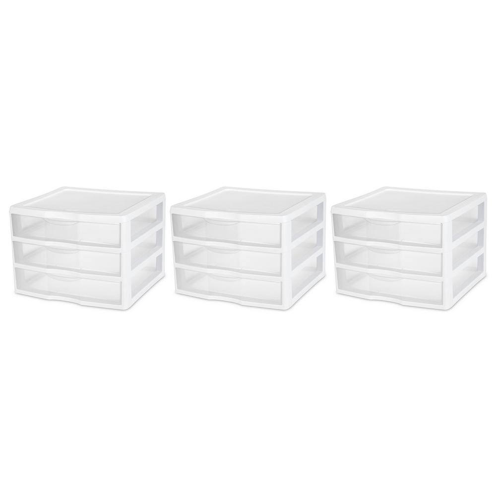 Sterilite Wide Portable Countertop 3-Drawer Desktop Storage Unit (3-Pack) 3 x 20938003