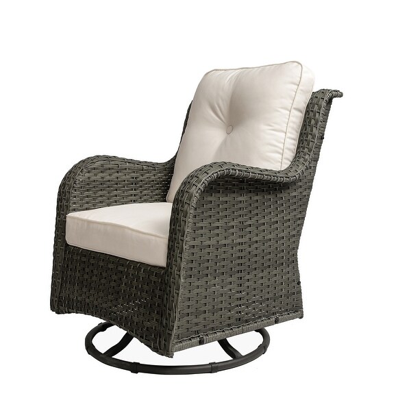 Outdoor Rattan Swivel Gliders Rocking Chair