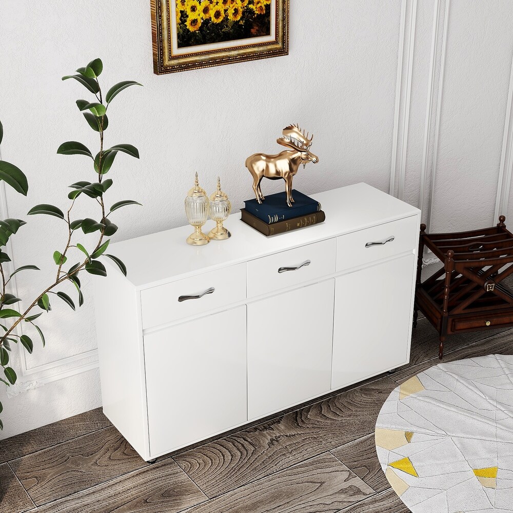 Kitchen Storage Sideboard with 3 Drawers and 3 Doors Buffet Cabinet