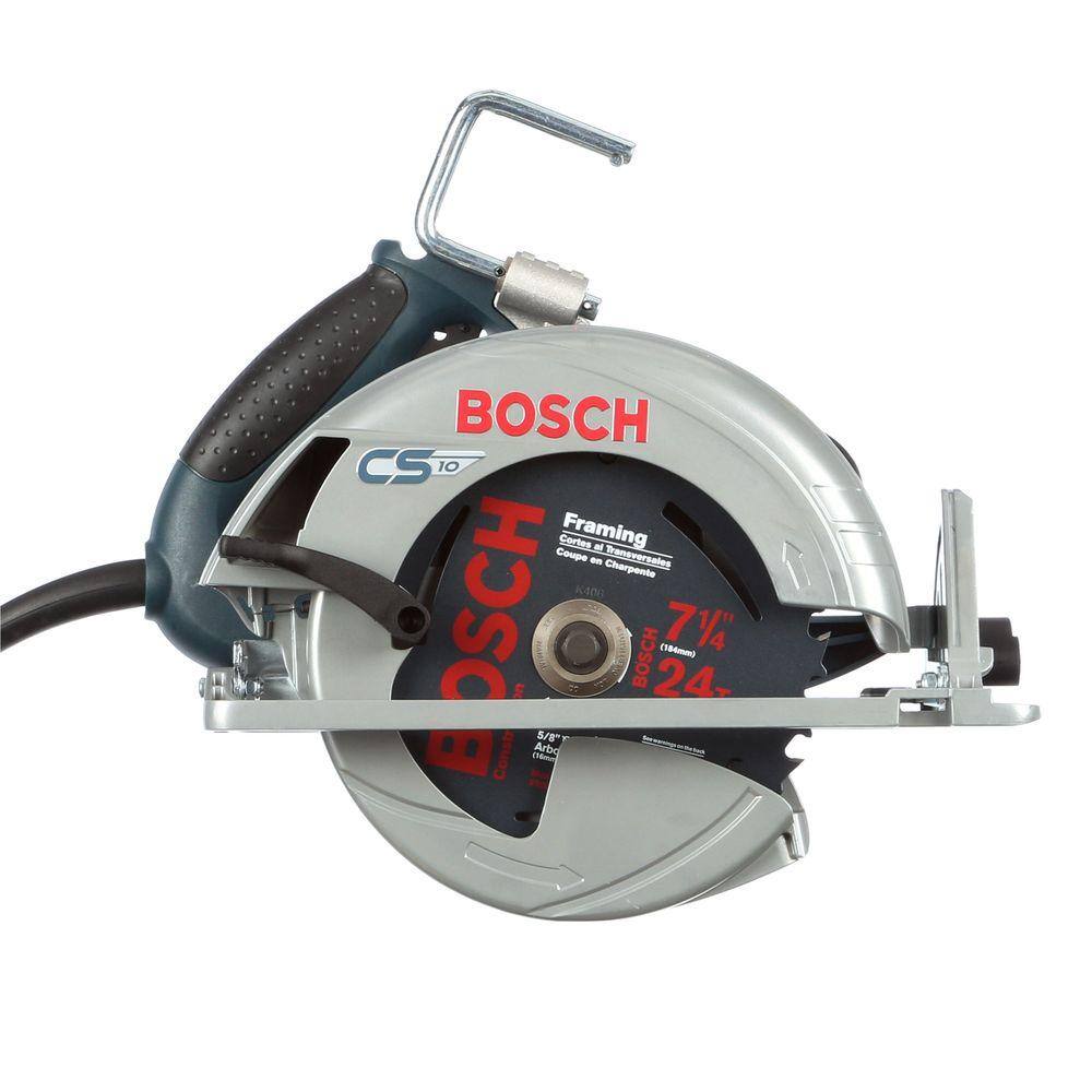 Bosch 15 Amp 7-14 in. Corded Circular Saw with 24-Tooth Carbide Blade and Carrying Bag CS10