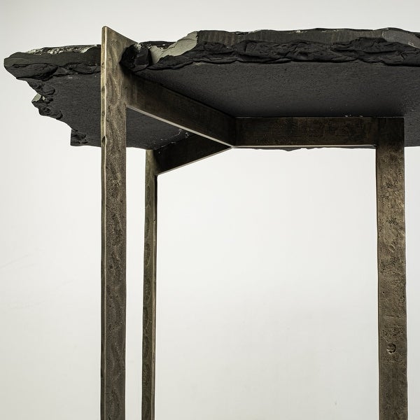 Shale I Black Slate Side Table