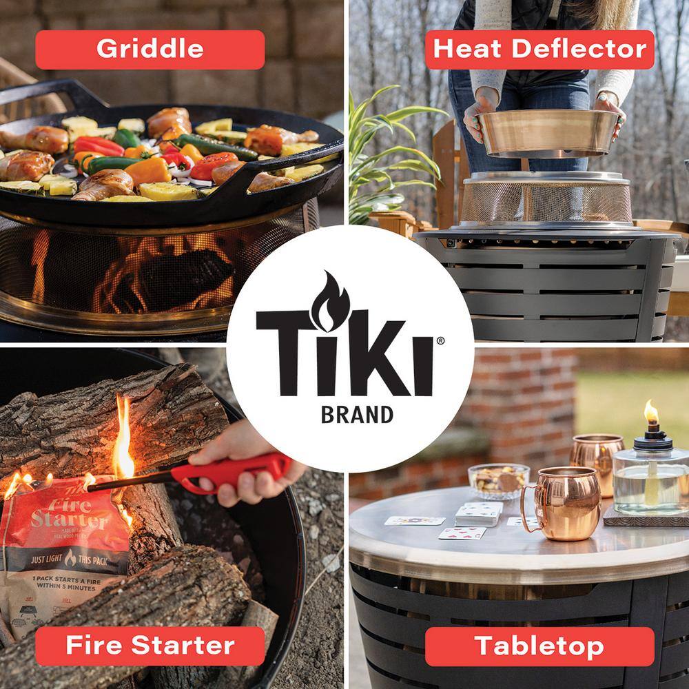 TIKI Smokeless 25 in. Patio Fire Pit Black Metal 1122033