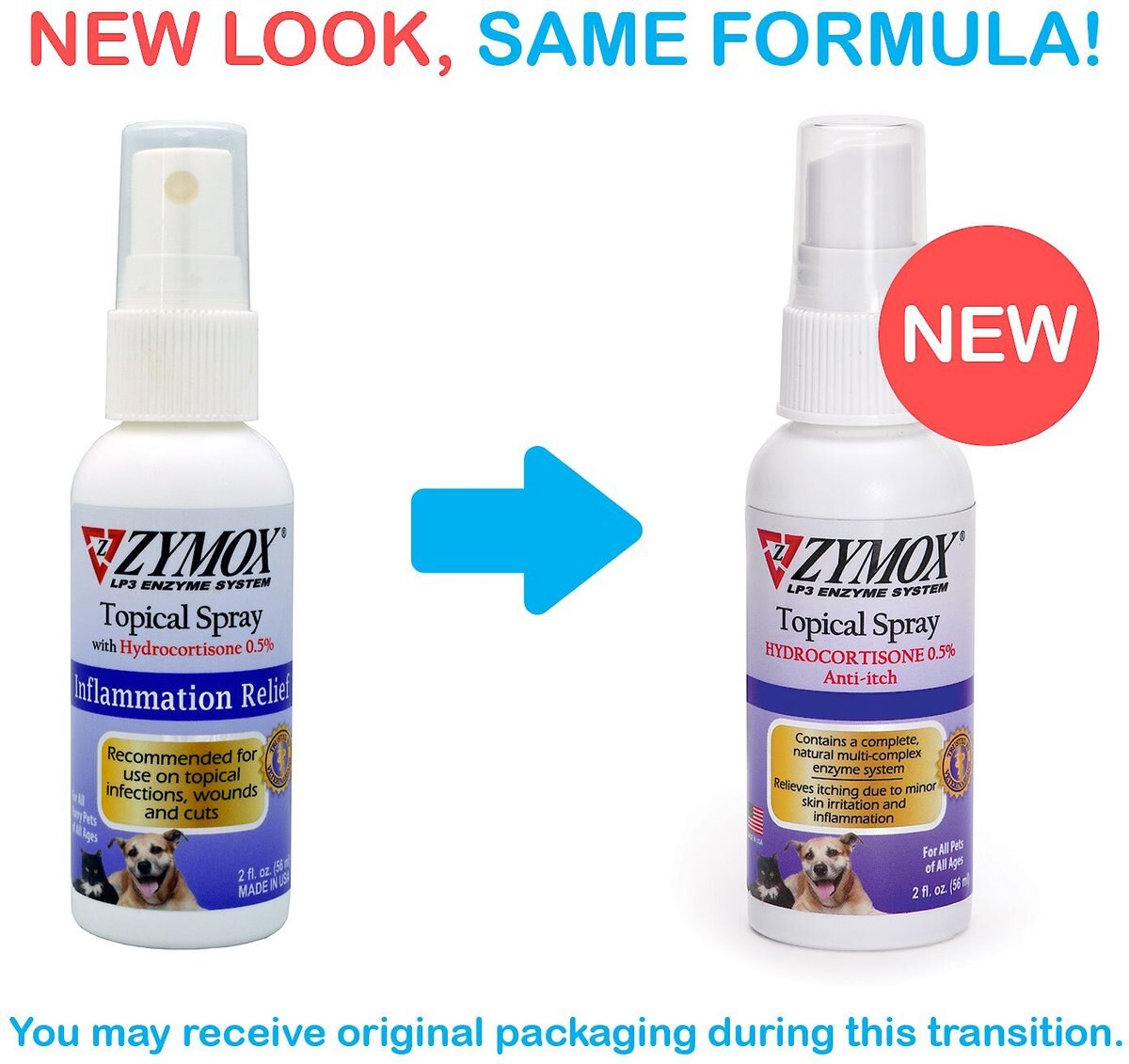 Zymox Enzymatic Topical Spray with Hydrocortisone for Dogs and Cats