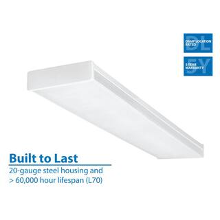 NICOR ACW 120-Watt Equivalent White Integrated LED Wraparound Ceiling Light Fixture 5000K ACW-20-4S-50K