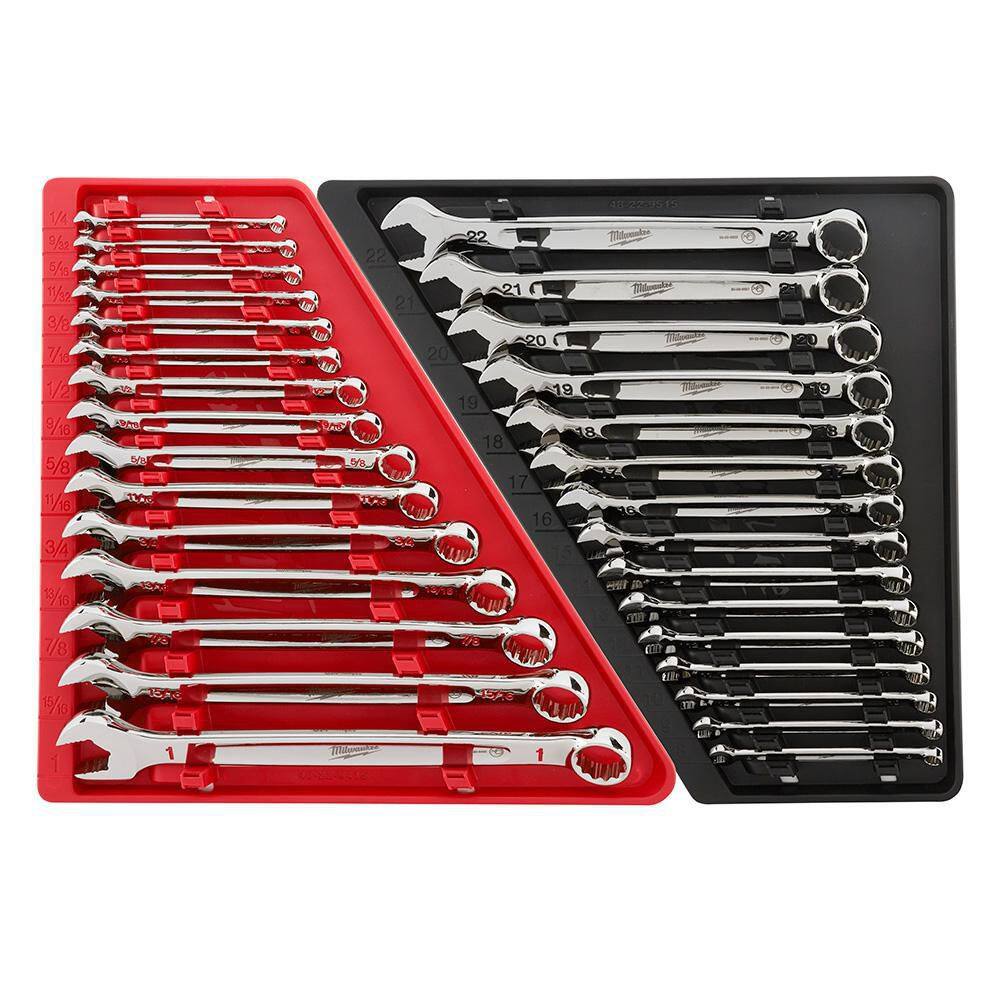 MW Combination SAE and Metric Wrench Mechanics Tool Set (30-Piece) 48-22-9415-48-22-9515