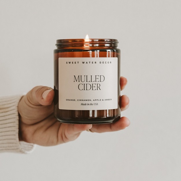 Sweet Water Decor Mulled Cider 9oz Amber Jar Soy Candle