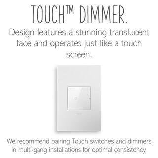 Legrand adorne Touch 0-10 Volt Single-Pole3-Way Dimmer White ADTH4FBL3PW4