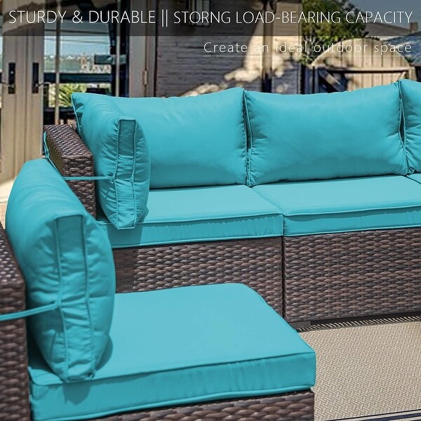 Kullavik 7Piece Rattan Patio Furniture Set Sofa