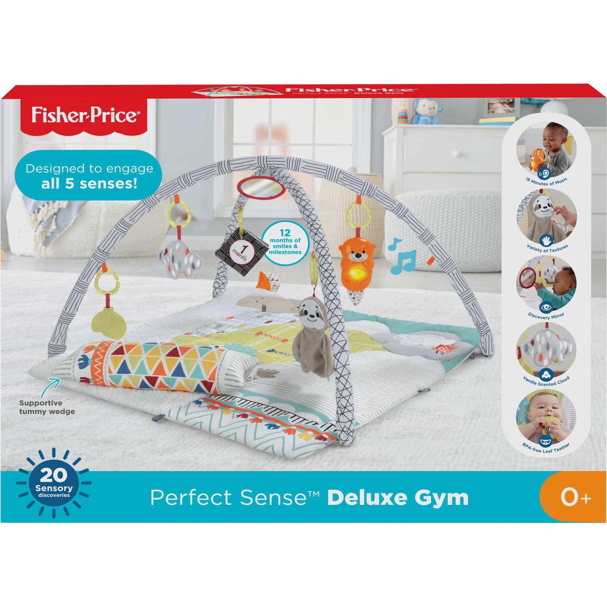 Fisher-Price Perfect Sense Deluxe Gym with 6 Removable Activity Toys