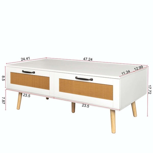 Lift Top Coffee Table with 2 Storage Drawers