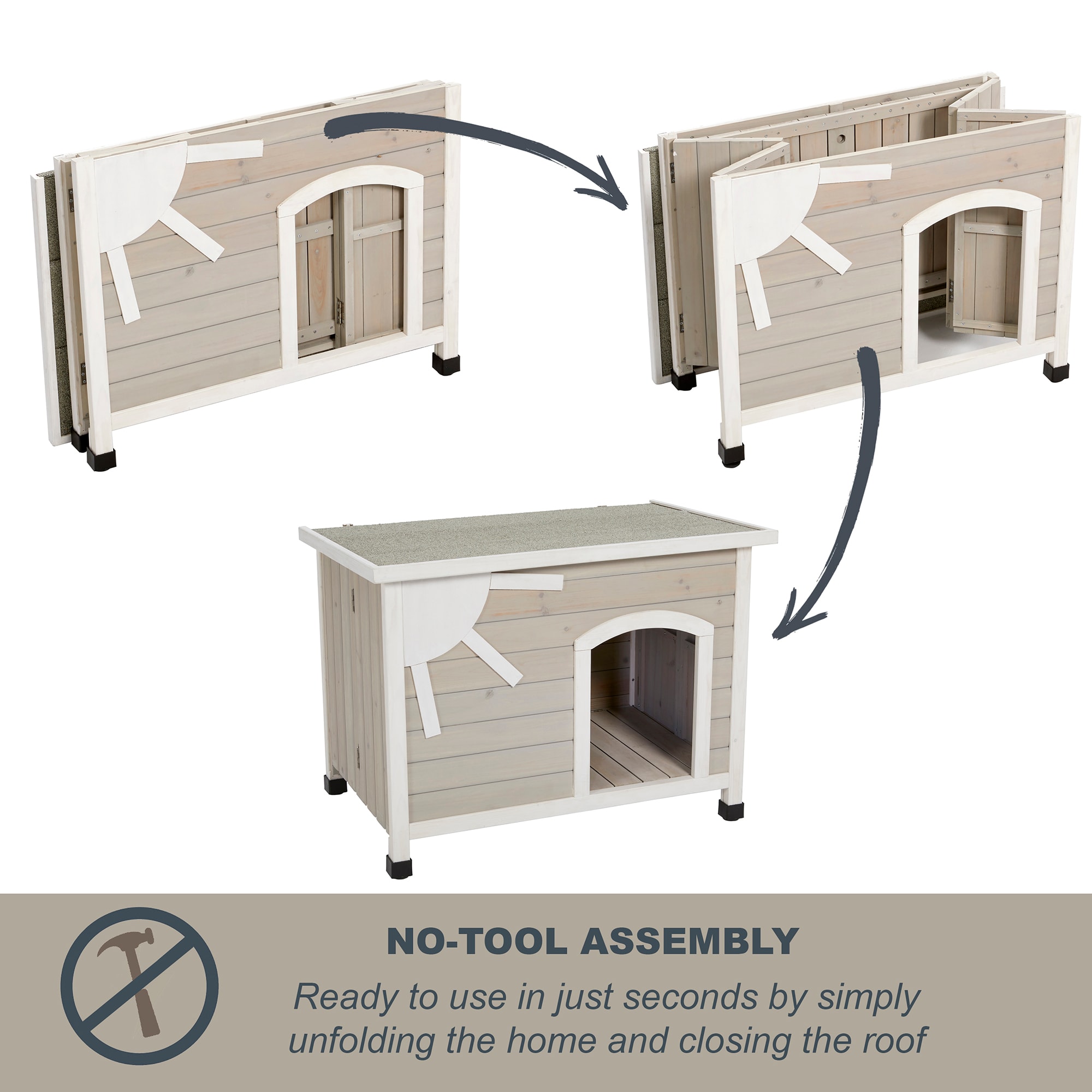 Midwest Eilio Folding Wood Dog House， Small