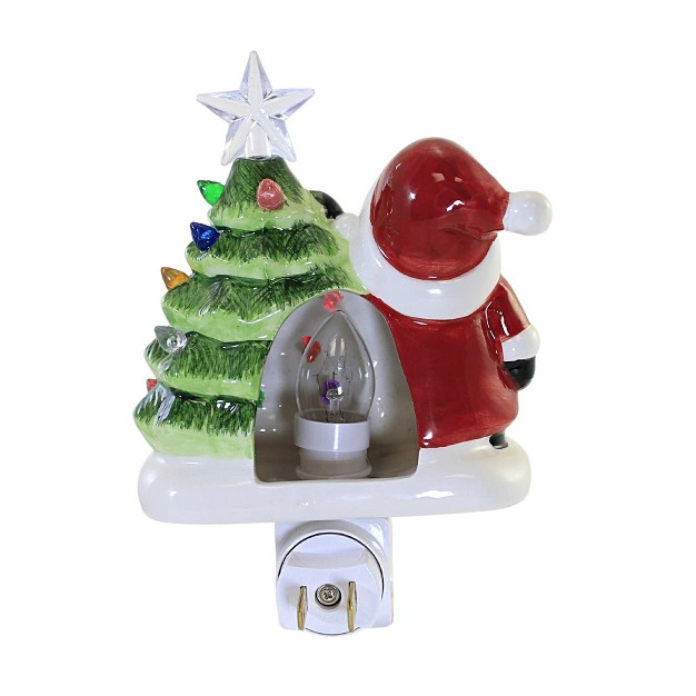 Christmas Gnome Vintage Tree Nightlight One Nightlight 6 Inches Santa Star 135427 Ceramic Red