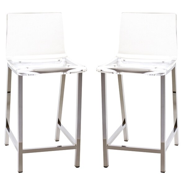 Pure Decor Clear Acrylic Counter Stool- Set of 2