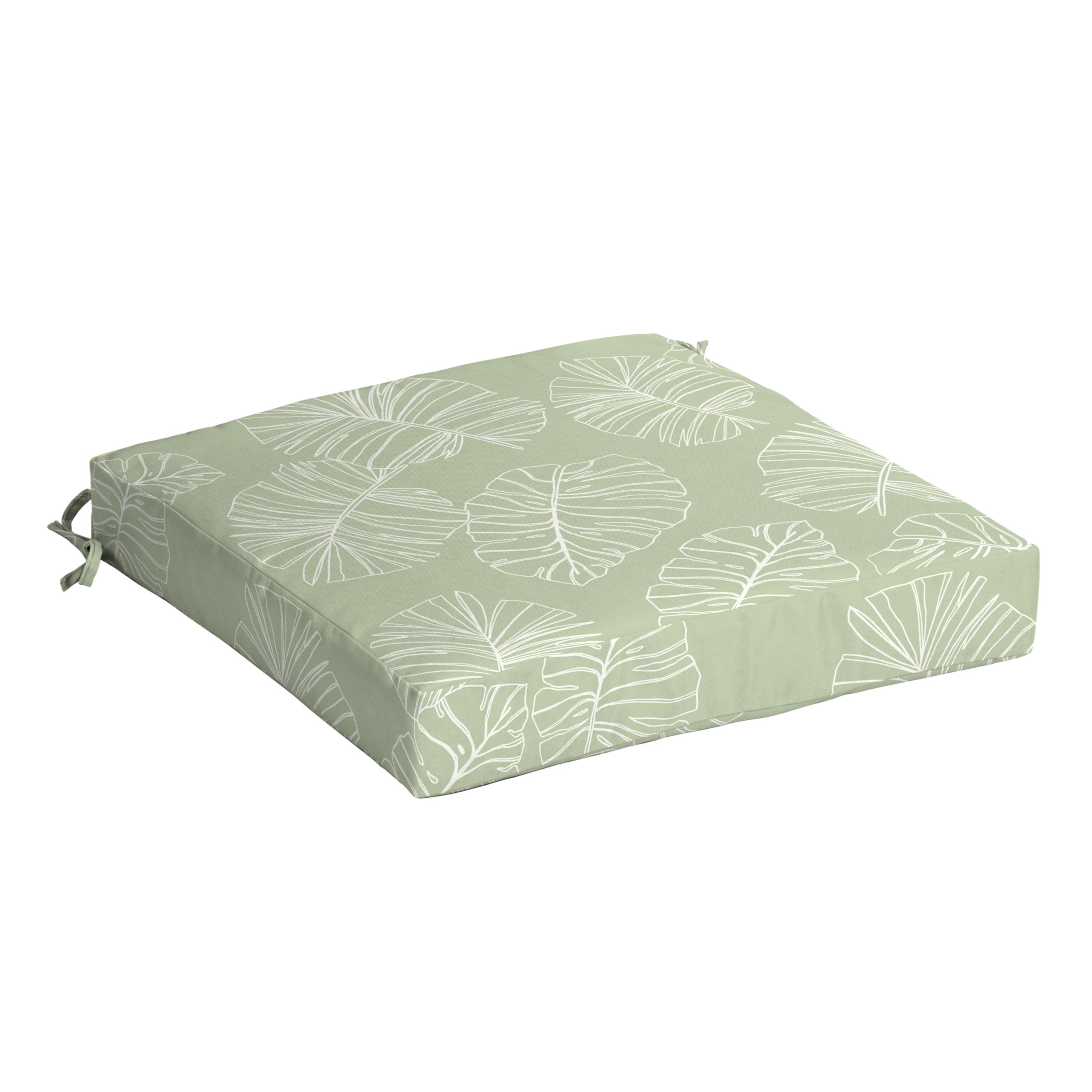 Arden Selections Outdoor Seat Cushion 21 x 21， Coastal Green Leaf