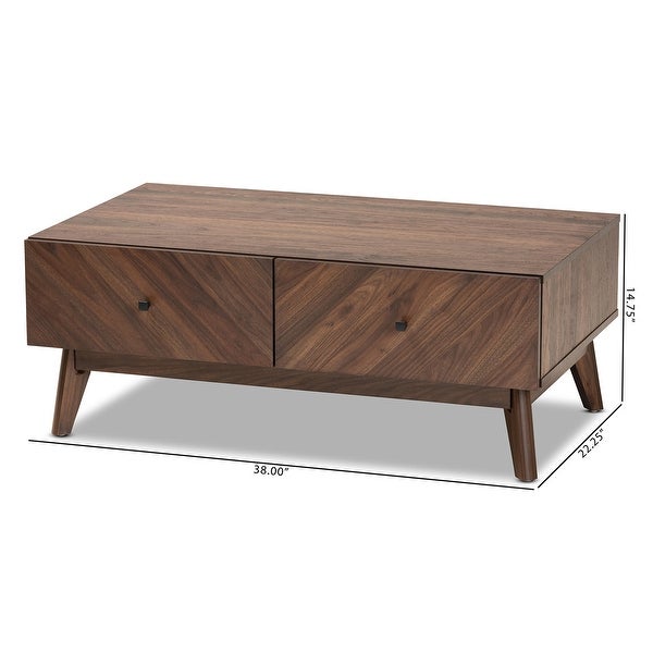 Hartman Mid-Century Modern Walnut Brown Finished Wood Coffee Table