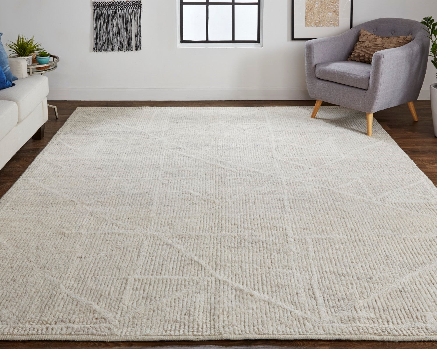 Rheed Solid Color Ivory/Beige Rug