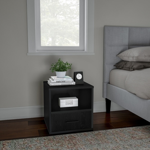 Hastings Home Cube End Table with Drawer - 15.75