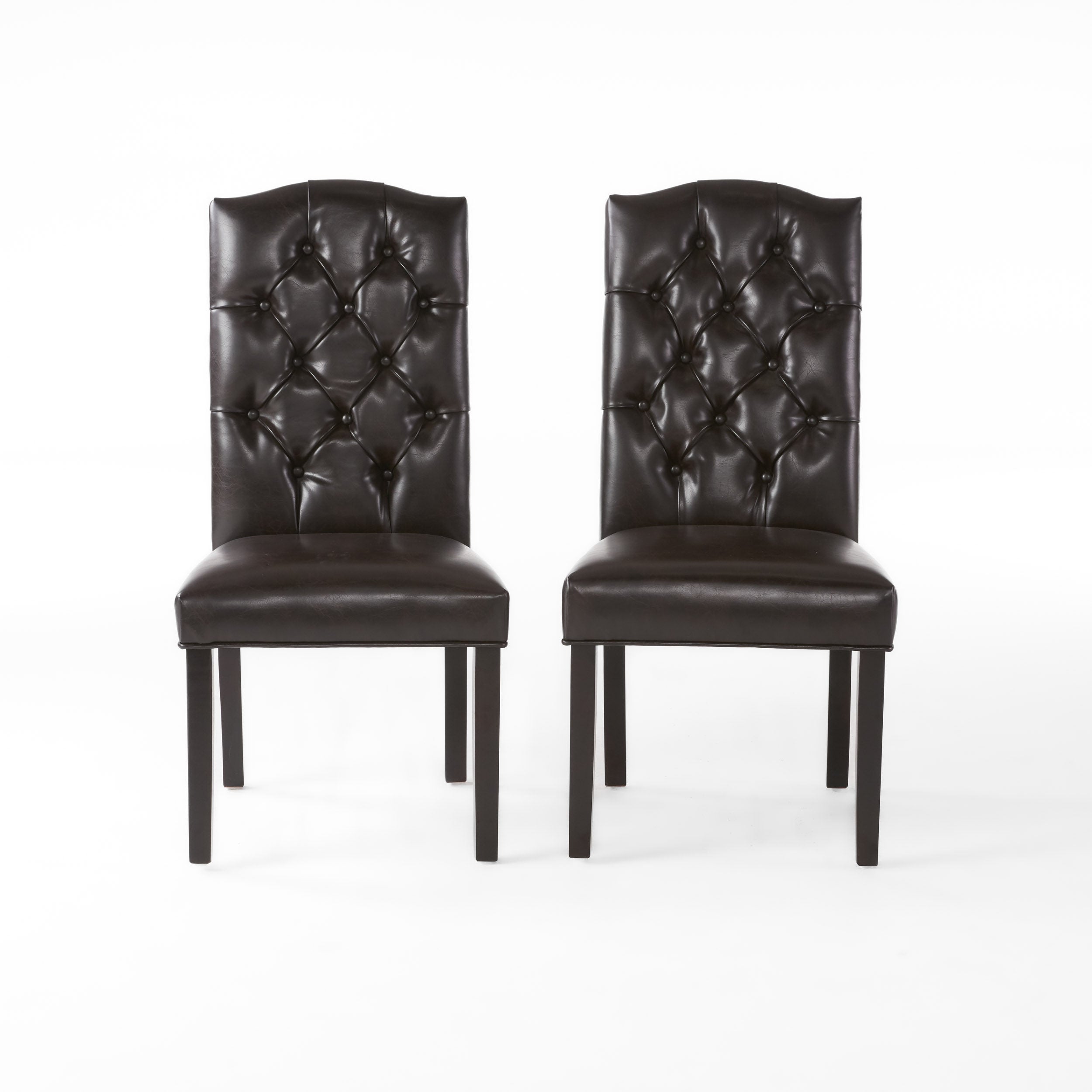 Clark Brown Leather Dining Chair (Set of 2)