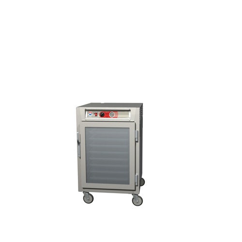 Metro C565L-SFC-U - C5 6 Series Heated Holding Cabinet， Mobile， 1/2 Height， Insulated， Glass Door， Stainless Steel Finish