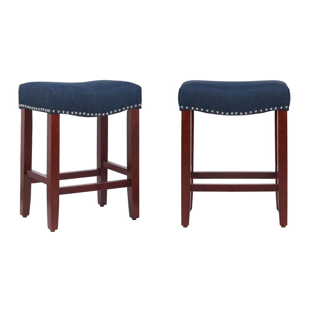 Nouvelle 24 inch Saddle Counter Stool (Set of 2)