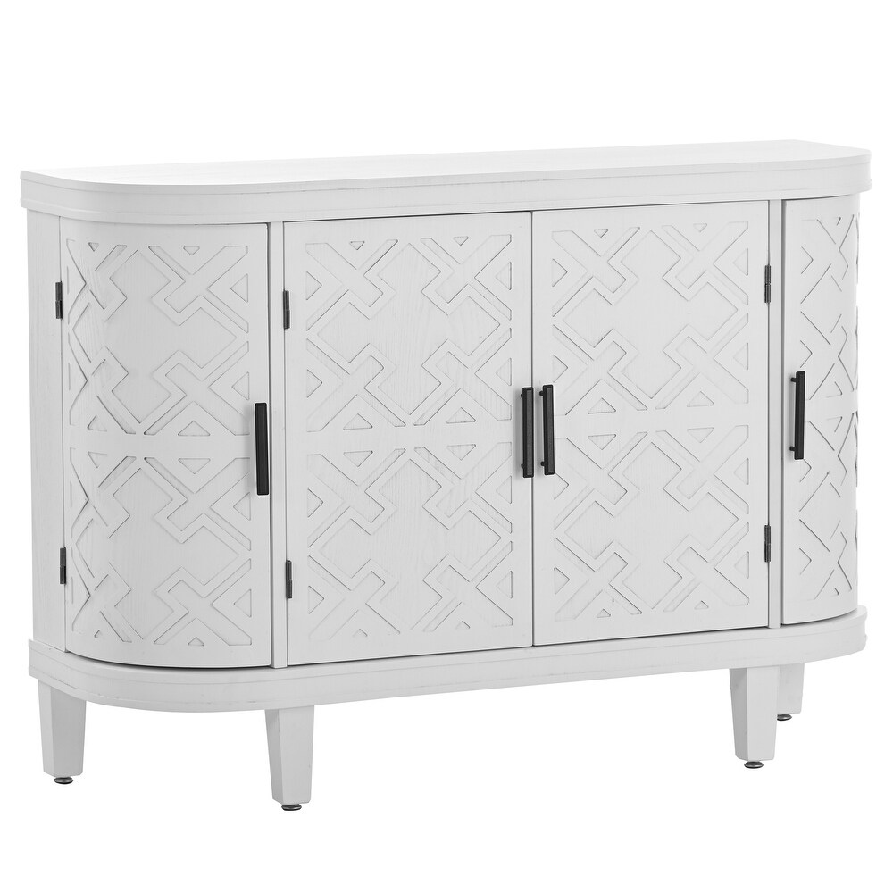 Wooden Storage Cabinet Sideboard with 2 Pattern Doors