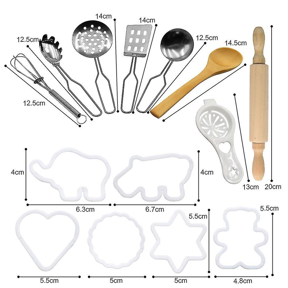 Kids Cooking And Baking Set -  Kids Chef Role Play Includes Apron For Little Boys Girls， Chef Hat， Utensils， Cake Cutter， Silicone Cupcake Moulds For