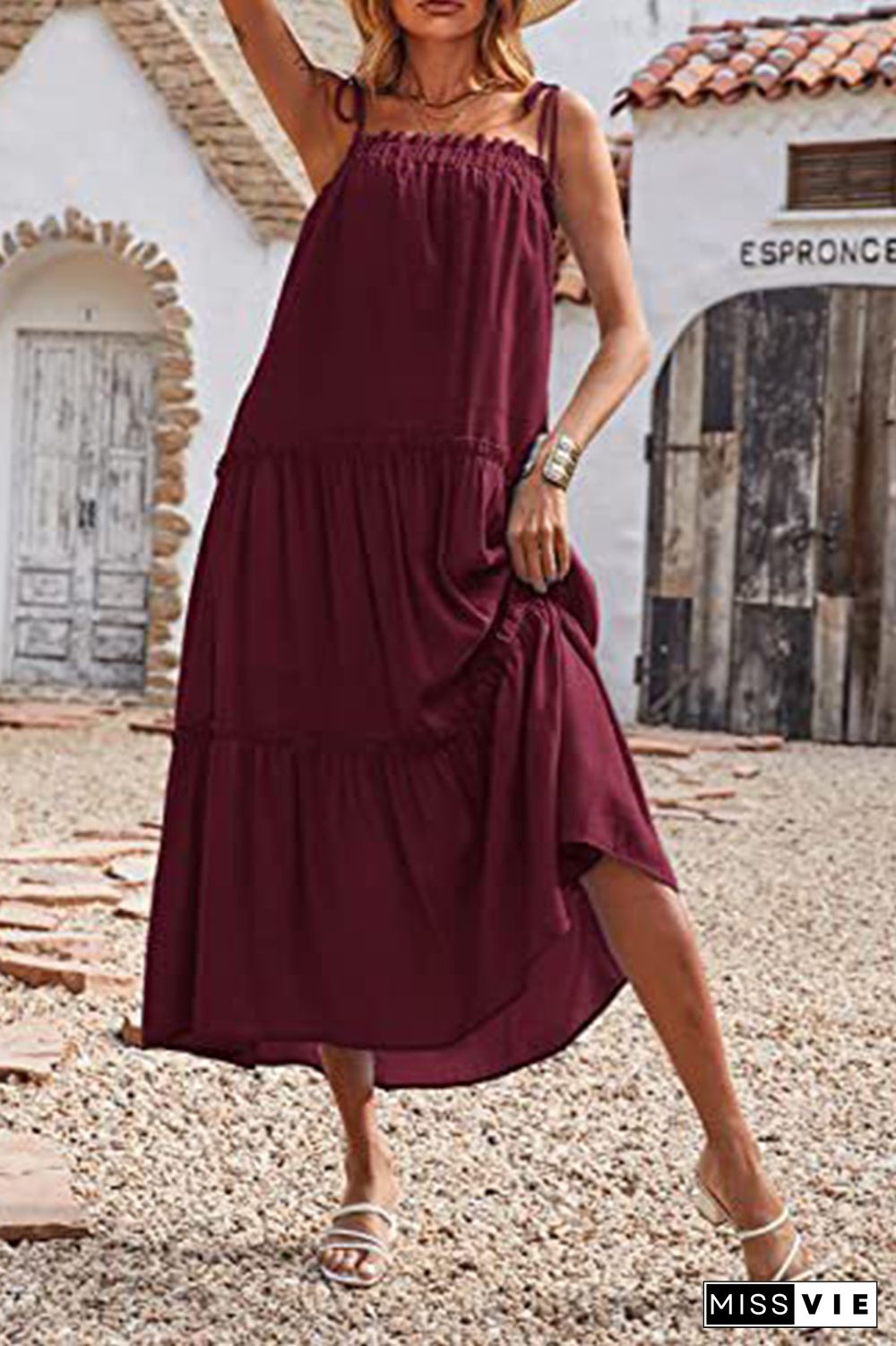 Solid Color Slip Swing Dress Wholesale