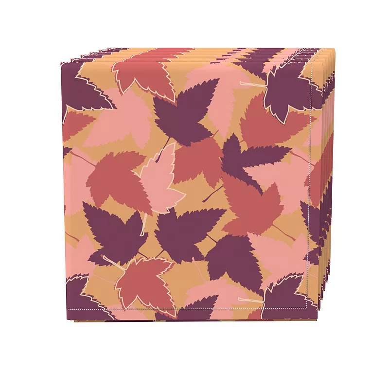 Napkin Set of 4， 100% Cotton， 20x20， Fall Season Maple Leaves